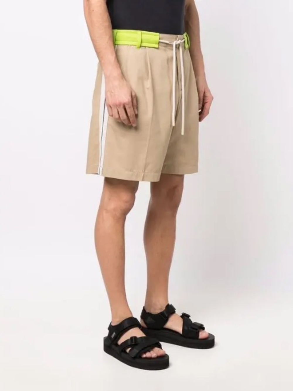 PALM ANGELS Shorts Tailored Drawstring Cotton 4” Beige Size Small 28 Waist